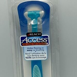 Reach Access Daily Flosser Starter Kit 4 Disposable Snap-on heads Vintage Teeth